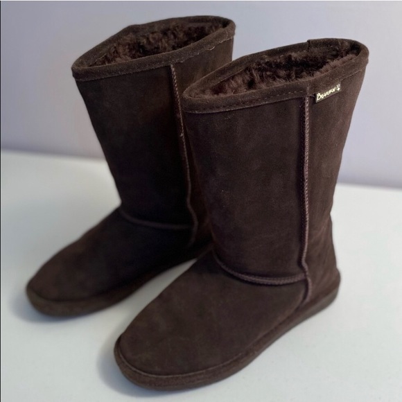 NWOT Bearpaw Emma 10” Tall Dark Brown Suede Boots Sz 7 - Picture 3 of 6